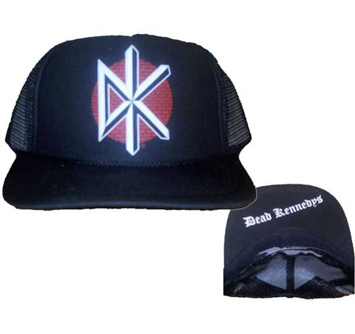 Dead Kennedys- DK on front, Logo under brim on a black trucker cap
