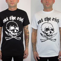 Eat The Rich on a white slim fit shirt