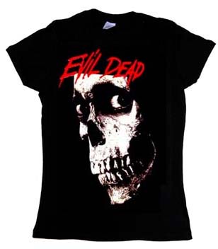 Evil Dead- Skull on a black girls fitted shirt