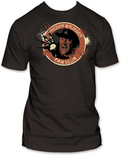 Nightmare On Elm Street- Freddy Krueger Fan Club on a charcoal guys slim fit shirt (Sale price!)