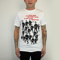 Elvis Costello- 50,000,000 Elvis Fans Can't Be Wrong on a white slim fit shirt