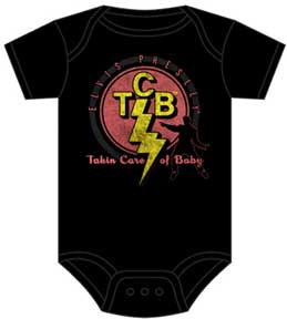Elvis Presley- TCB on a black onesie (S-6m, M- 12m, L- 18m)