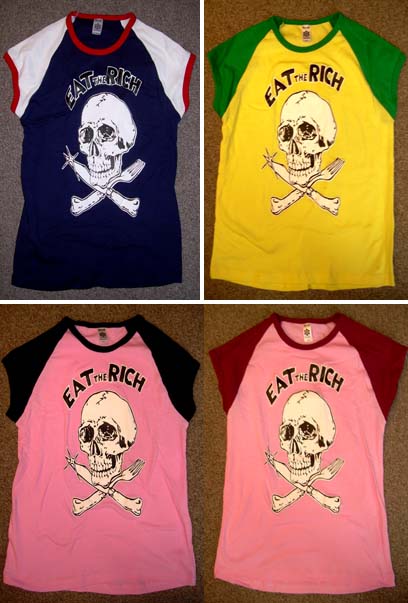 Eat The Rich on a girls fitted cap sleeve shirt