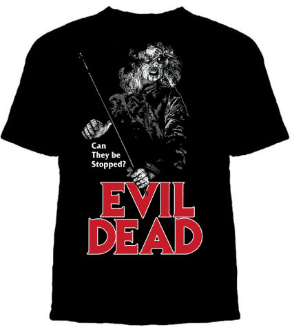 Evil Dead- Can They Be Stopped? on a black shirt