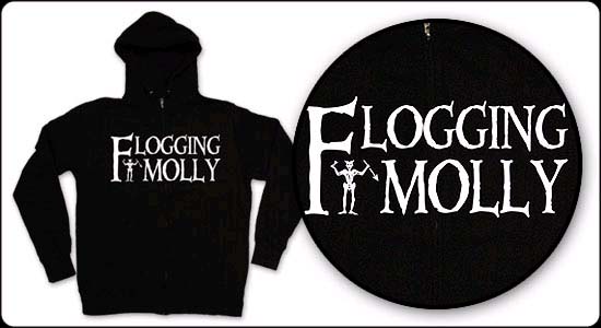 Flogging Molly- Blackbeard Logo on a black hooded sweatshirt (Sale price!)