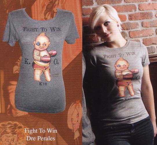 Fight To Win on a grey girls shirt by Black Market Art Company - SALE sz M only