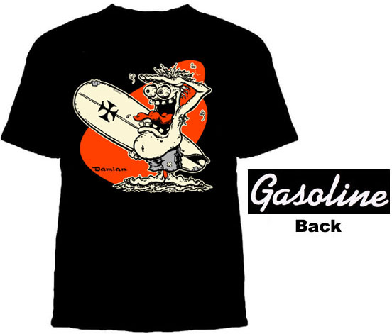 Gasoline Clothing- Ol' Skool on front, Logo on back on a black shirt