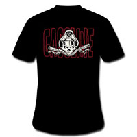 Gasoline Clothing- Logo on front, Bones N Bars on back on a black shirt (Sale price!)