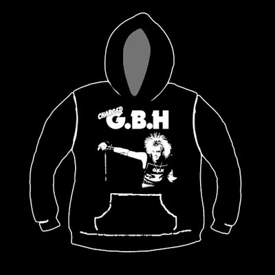 GBH- Colin (Logo Above) on a black hooded sweatshirt (Sale price!)