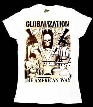 Globalization, The American Way on a girls fitted shirt