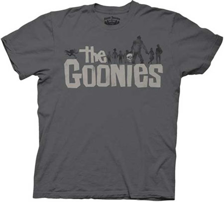 Goonies- Logo on a charcoal shirt