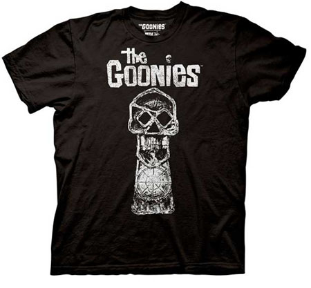 Goonies- Copper Bones on a black shirt