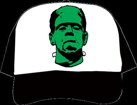 Frankenstein- Face on a black/white trucker hat