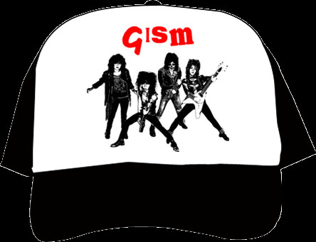 GISM- Band Pic on a black/white trucker hat