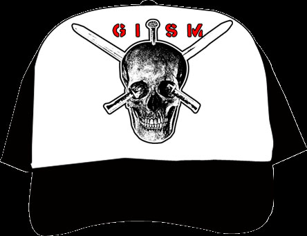 GISM- Skull on a black/white trucker hat