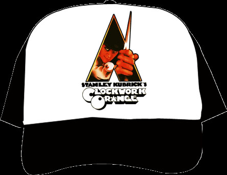 Clockwork Orange- Alex on a black/white trucker hat
