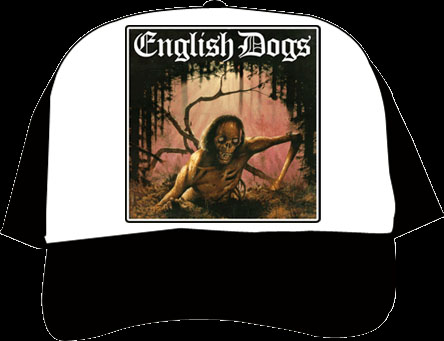 English Dogs- Metalmorphosis on a black/white trucker hat