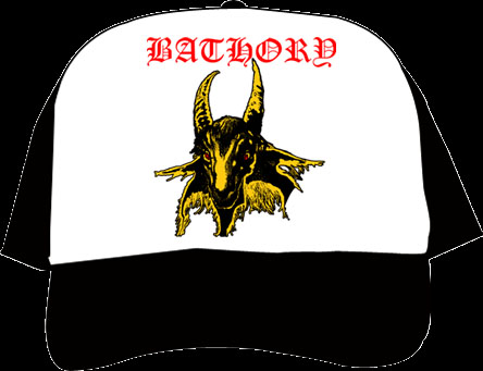 Bathory- Goat Head on a black/white trucker hat