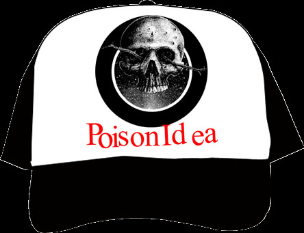 Poison Idea- Skull on a black/white trucker hat