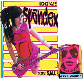 Blondie- Debbie Harry Face on a pink sleeveless spandex girls shirt (Sale price!)