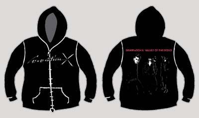 Generation X- Logo on front, Valley Of Dolls on back on a black zip up sweatshirt (Sale price!)