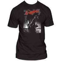 Godzilla- Gojira on a black shirt