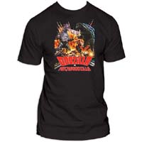 Godzilla- Vs Mechagodzilla on a black shirt