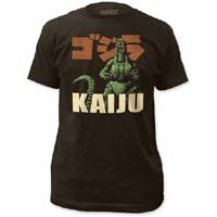 Godzilla- Kaiju on a charcoal fitted guys shirt