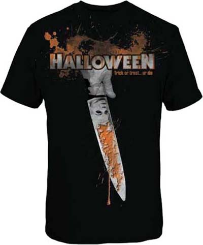 Halloween- Trick or Treat...Or Die on a black shirt