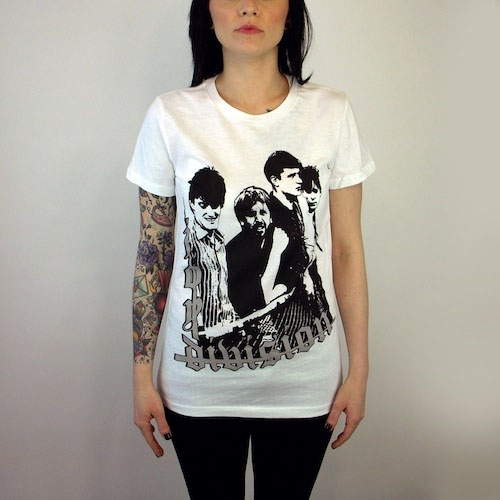 Joy Division- Band Pic on a white girls fitted shirt