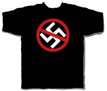 Anti Nazi- Crossed Out Swastica on a black shirt