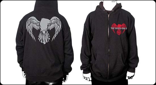 Loved Ones- Bird on front & back on a black hooded sweatshirt (Sale Price!)