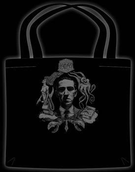 HP Lovecraft- 1890-1937 on a black tote bag