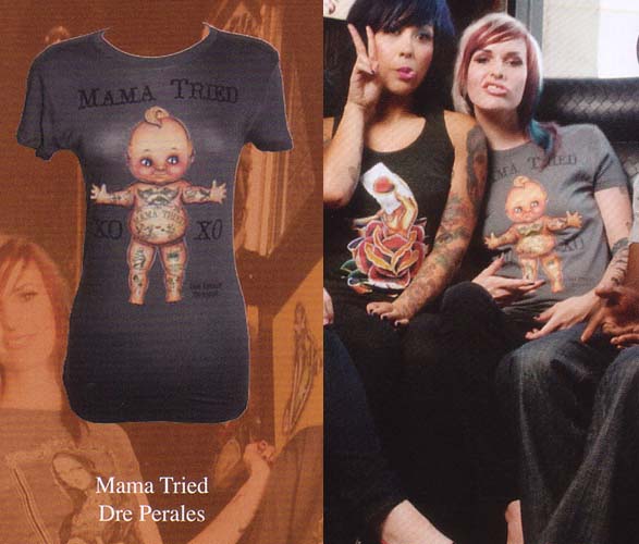 Mama Tried on a grey girls shirt by Black Market Art Company - SALE