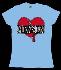 Mensen- Broken Heart on a light blue girls fitted shirt (Sale price!)