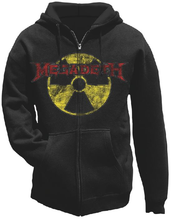Megadeth- Radioactive on a black zip up hooded sweatshirt