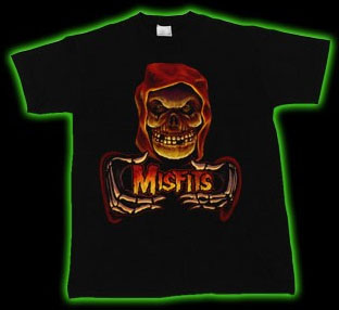 Misfits- Red Ghoul on a black shirt (Sale price!)