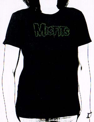 Misfits- Rhinestone Logo on a black girls fitted shirt (Sale price!)