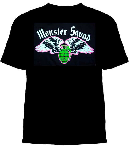 Monster Squad- Grenade And Wings on a black shirt (Sale price!)