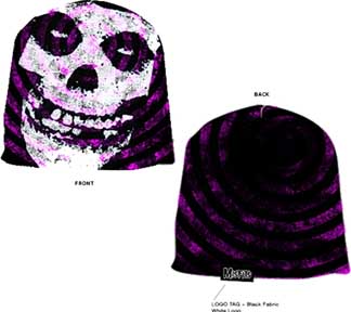 Misfits- Purple Swirl & Skull on a black beanie