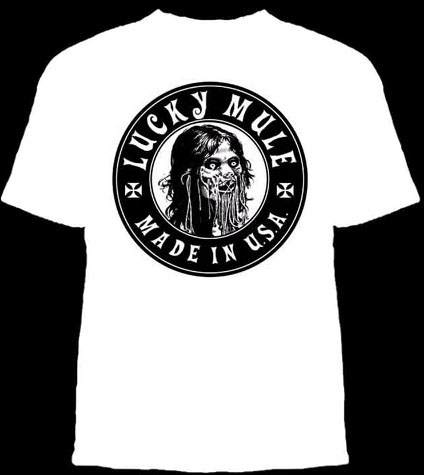 Lucky Mule Brand- Decapitated on a white shirt (Sale price!)