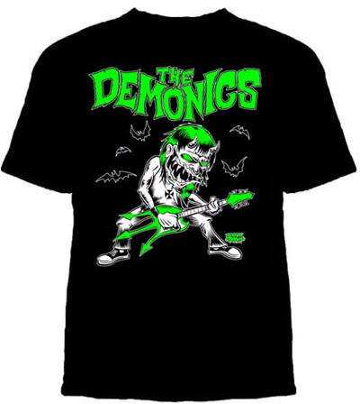 Show product details for Demonics- Demon on a black shirt