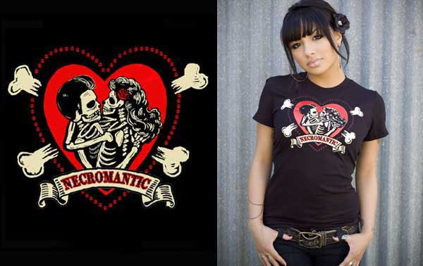Lucky Mule Brand- Necromantic on a black girls fitted shirt
