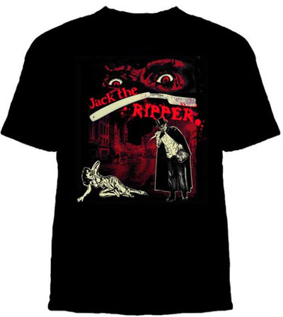 Jack The Ripper on a black shirt by Lucky Mule Brand