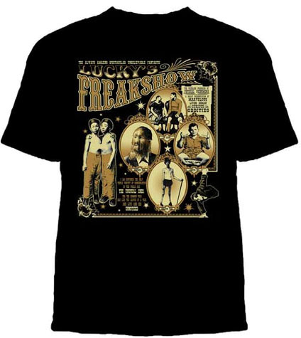 Lucky Mule Brand- Freak Show on a black shirt