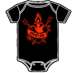 Mom baby onesy by Lucky Mule (S: 3-6 mo, M: 6-12 mo, L: 12-18 mo, XL: 18-24 mo)