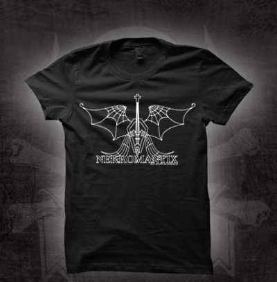 Nekromantix- Winged Coffin on a black fitted girls shirt (Sale price!)