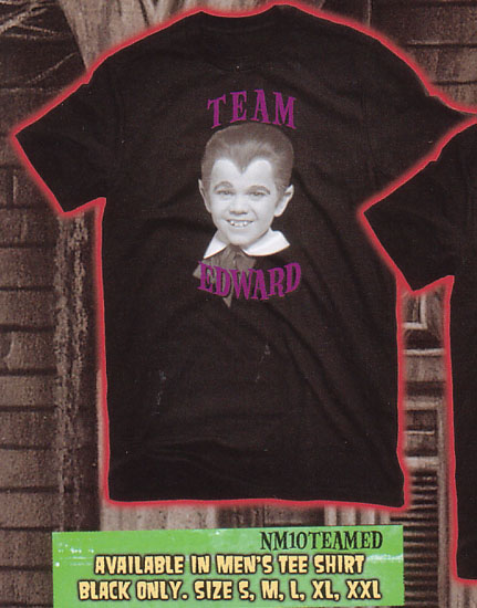 Munsters- Team Edward on a black shirt - SALE