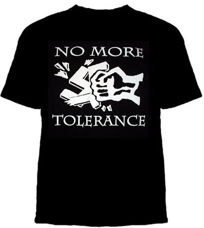 No More Tolerance on a black shirt (Sale price!)