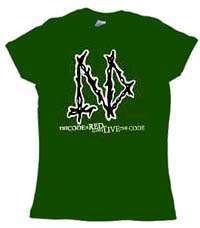Napalm Death- The Code Is Red on an army green girls fitted shirt (Sale price!)